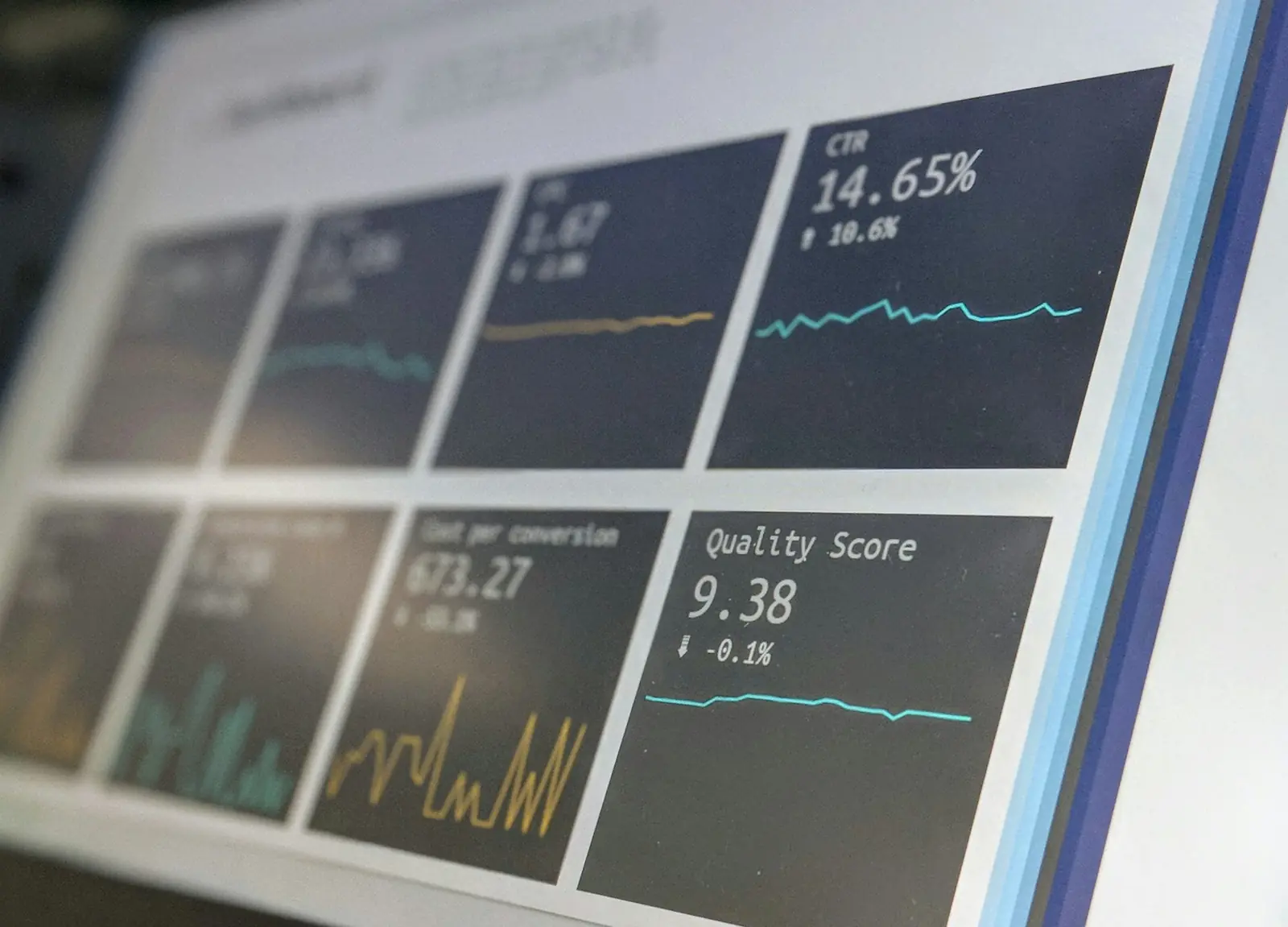 A monitoring screen showing live performance charts